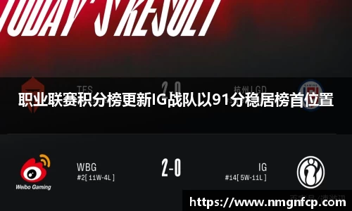 职业联赛积分榜更新IG战队以91分稳居榜首位置